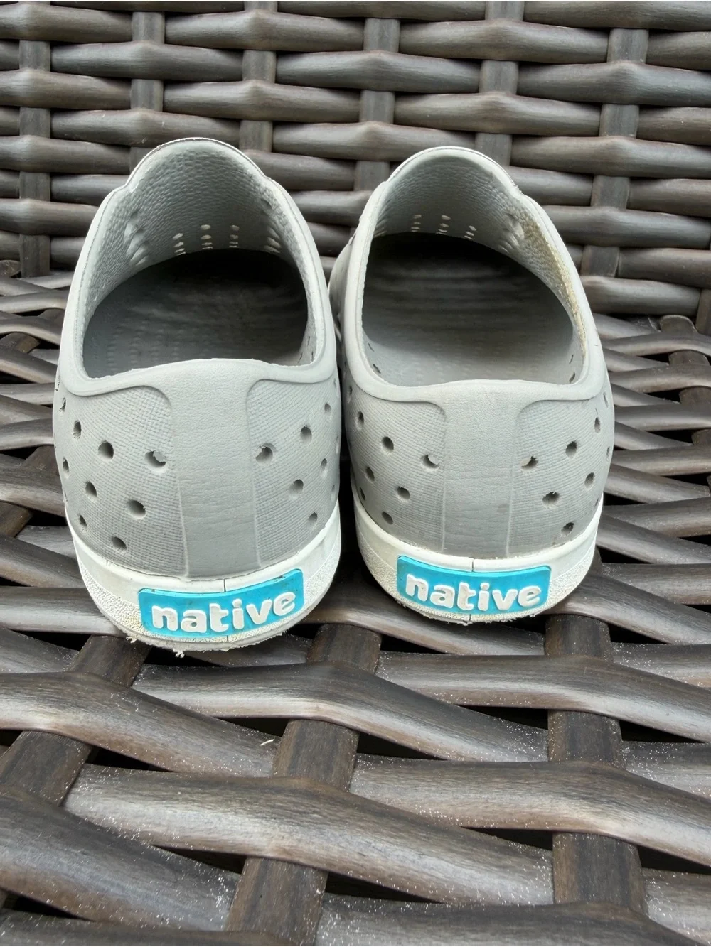 Native Size 10C Light Gray Perforated Slip-On Sneakers Water Shoes